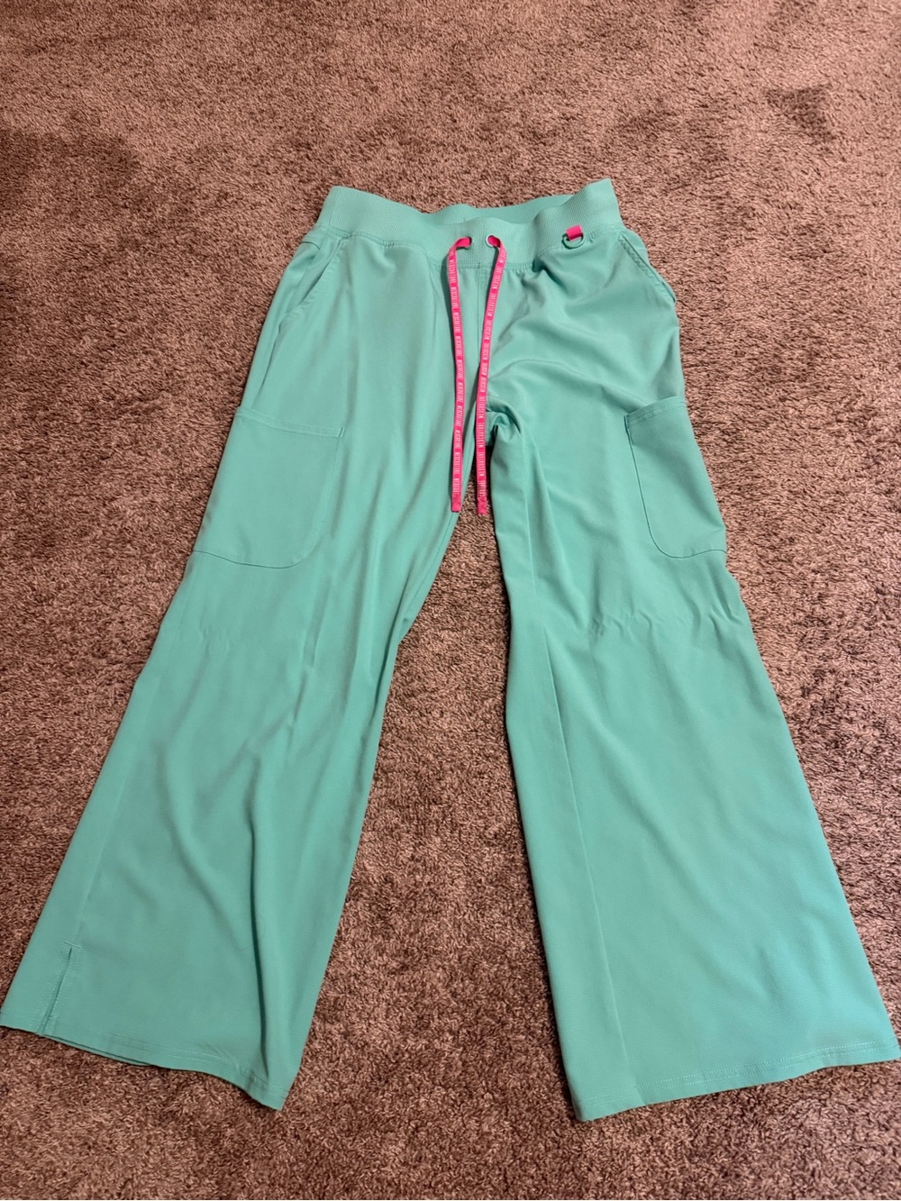 Med Couture Amp 5 Pocket Stretch High Rise Wide Leg Scrub Pants